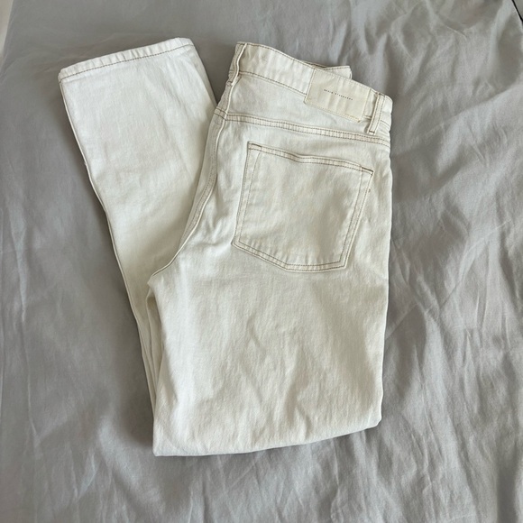 Zara Denim - Zara Button Fly Straight Leg Jean size 32 cream color
